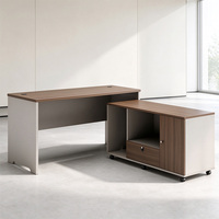 Bureau de personnel en panneaux de bois résistant aux rayures avec unité de rangement à tiroirs sur roulettes et structure de plateau à forte capacité de charge