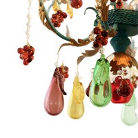 Lustre italien Murano, suspension artistique créative en forme de fruit, éclairage LED en cristal K9, lampe romantique bohème à intensité variable, lumière suspendue en forme de bougie