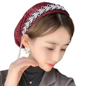 Último Diseño de Ramadán, Pañuelo para la Cabeza de Estilo Étnico para Mujer, Color Sólido, Musulmán, con Bordado de Encaje, Transpirable y Ecológico - Product Image 5