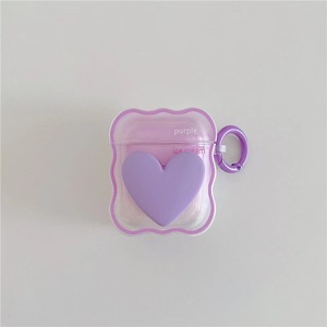 Étui pour <span class=keywords><strong>Airpods</strong></span> 1/2 2022, luxueux, mignon, motif ondulé 3D, TPU, étanche, transparent, avec bracelet porte-clés - Product Image 6