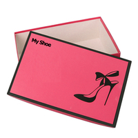Impression de logo couvercle rose personnalisé et Base en carton emballage de vêtements pour femmes boîtes de lingerie