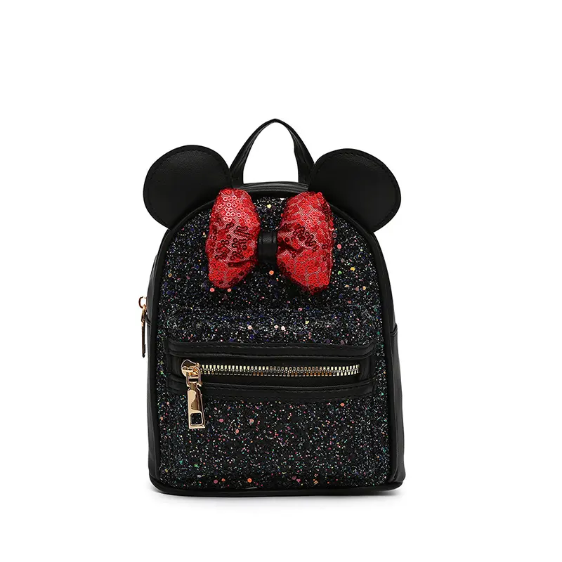 Factory Toddler Sequins Kids Cartoon Mouse Bowknot Backpack Mini Schoolbag Children School Bags