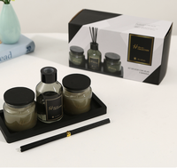 Bougie parfumée à la cire de soja et diffuseur de parfum de luxe, ensemble cadeau premium pour la décoration de la maison, hôtels parfumés