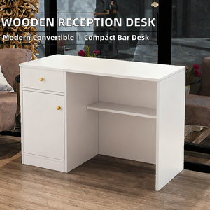 Comptoir de réception en bois avec tiroirs pour salon, boutique, bar, commerce de détail - Product Image 2