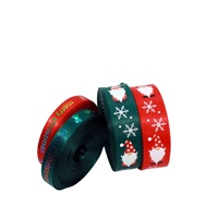 Ruban personnalisé double face sur mesure, ruban décoratif pour Noël, ruban imprimé bonhomme de neige et sapin, vente en gros