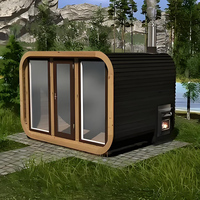 Sauna de Madera de Cedro Rojo 2026, Sauna Tradicional Tipo Villa para 4-6 Personas, Alivio de la Fatiga, Casa de Madera para Exteriores