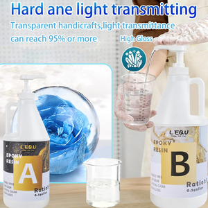 LEQU 0.5 Gallon <b>Clear</b> Epoxy Resin AB Adhesive Kit for Casting Coating Wood <b>Table</b> Crafts - Product Image 3