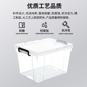 Caja de almacenamiento transparente rectangular extra grande con tapa para ropa y juguetes, organizador de plástico para uso doméstico - Product Image 3
