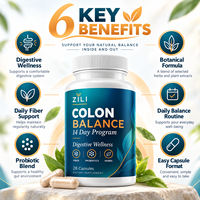 Complément Équilibre du Côlon 14 Jours en Capsules – Psyllium, Inuline, Graines de Lin, Aloe Vera – Fibres Végétales pour le Bien-être Digestif – Marque Blanche, Fournisseur OEM