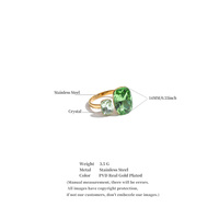 Bague ouverte ajustable en cristal moderne JINYOU 9078, hypoallergénique, étanche, plaquée or PVD, bague tendance pour cadeau