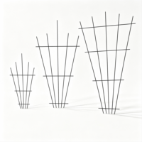 Treillis de jardin en métal minimaliste en forme d'éventail, thermolaqué, anti-rouille, résistant aux intempéries, facile à installer pour patio, balcon, fleuriste, villa