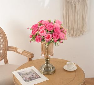 <span class=keywords><strong>Bouquet</strong></span> <span class=keywords><strong>de</strong></span> fleurs <span class=keywords><strong>de</strong></span> pivoine en soie artificielle, fausses <span class=keywords><strong>pivoines</strong></span>, arrangement floral, décoration <span class=keywords><strong>de</strong></span> centre <span class=keywords><strong>de</strong></span> table pour mariage ou fête - Product Image 6