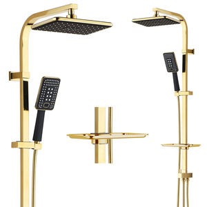 Ensemble <span class=keywords><strong>de</strong></span> <span class=keywords><strong>douche</strong></span> pluie en acier inoxydable SS304 <span class=keywords><strong>de</strong></span> qualité supérieure, chromé, avec douchette à main réglable et <span class=keywords><strong>barre</strong></span> coulissante carrée murale - Product Image 4