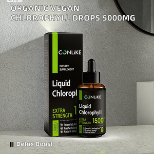 Gouttes liquides de chlorophylle végétaliennes bio 5000mg en vrac pour le soin corporel, détoxifiantes, antioxydantes, avec extrait d'<span class=keywords><strong>aloe</strong></span> <span class=keywords><strong>vera</strong></span> et d'extraits de plantes sauvages en flacon - Product Image 2