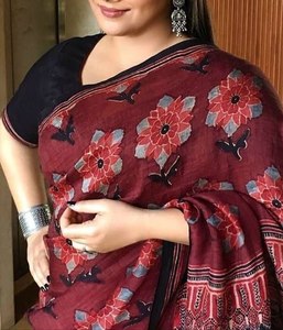 Sari en lin imprimé numérique tendance, séchage rapide, pour les fêtes et mariages indiens et pakistanais, Diwali, toutes saisons - Product Image 2