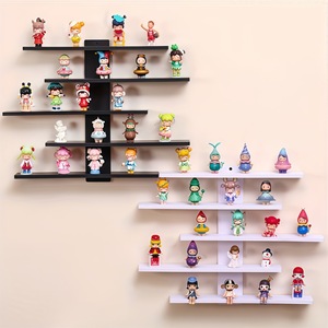 Wall Mounted Shelf 5 Tier No Drilling Required For Figurine Blind Box Storage Bedroom Living Room Display Rack - Product Image 3