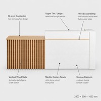 Bureau de réception minimaliste en bois moderne et luxueux pour hôtel, hôpital, salons de manucure et de beauté - Mobilier commercial durable et écologique