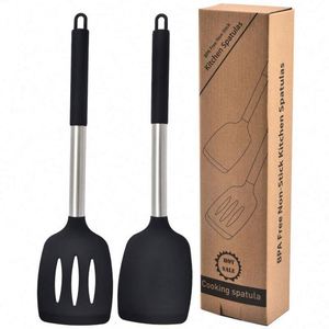 High-temperature Bpa-free/dishwasher Loose <b>Silicone</b> Spatula Stainless Steel Hollow Handle <b>Silicone</b> Cooking Shovel - Product Image 1