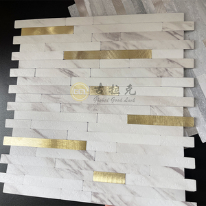 Longue bande en aluminium PVC auto-<span class=keywords><strong>adhésif</strong></span> mosaïque carrelage peler et coller pour mur intérieur sol dosseret cuisine salon chambre - Product Image 2