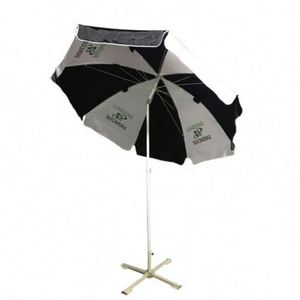 Essentials UV-resistant Waterproof Beach Umbrella Heavy Duty with Oxford Fabric Iron <b>Frame</b> and Custom Logo Print - Product Image 2