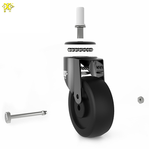 Werkseitig angepasste 8-Zoll-Hochleistungs-PU-Schaumrollenräder mit Bremse für den industriellen Transport OEM - Product Image 6