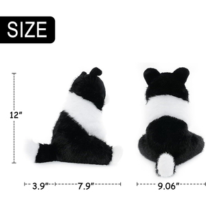 Peluche Border Collie Seduto Ultra Morbido Bianco e Nero, Ottimo per Decorazioni Domestiche o <span class=keywords><strong>Regali</strong></span> di Compleanno - Offerta Speciale - Product Image 3