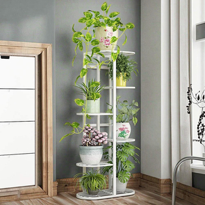 <span class=keywords><strong>Support</strong></span> carré en métal pour pots <span class=keywords><strong>de</strong></span> fleurs d'intérieur en fer forgé <span class=keywords><strong>avec</strong></span> étagères pour balcon pour la maison, le jardin et le sol. - Product Image 6