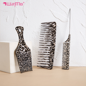 Wanmei Biểu Tượng Tùy Chỉnh Leopard In Graffiti Cắt Tóc Lược Thiết Lập Tóc Salon Thợ Cắt Tóc Pin Đuôi Lược Làm Tóc Bàn Chải Tóc Cắt Lược - Product Image 4