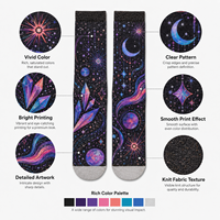 Chaussettes de sport personnalisées OEM, sans couture, respirantes, à séchage rapide, absorbant la transpiration, résistantes aux déchirures, imprimées numériquement