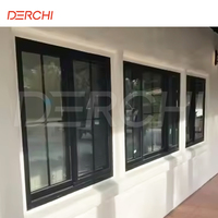 DERCHI AS2047 NFRC Einfaches Design Hurrikan-Beständiges Fenster Schalldichtes Doppelglas Energieeffizientes Aluminium-Schiebefenster