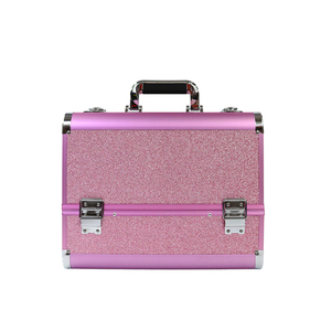 Trousse de Maquillage Professionnelle Grande Pliable avec Plateau Extensible Scintillant, Résistante à l'Eau, Idéale pour les Maquilleurs Mobiles - Product Image 1