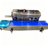 Scelleuse à bande continue électrique automatique pour sachets, machine de thermoscellage pour sacs en plastique/feuilles d'aluminium avec codage de date de péremption et comptage