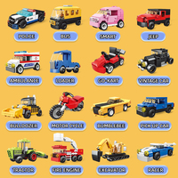 WOMA TOYS C0328 Ensemble de blocs de construction personnalisables pour enfants : Bus, Véhicule, Train, Voiture, Maquettes de voitures de police urbaines, Jouets de puzzle