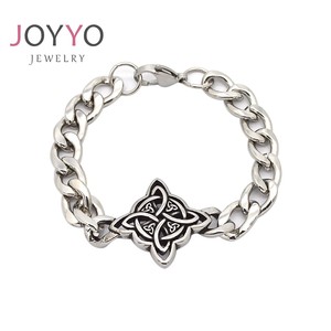 Pulsera de Acero Inoxidable con Nudo Celta Vintage para Hombre, Pulsera Personalizada Chapada en Plata en Venta al por Mayor - Product Image 1