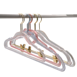 La fabbrica produce <span class=keywords><strong>appendini</strong></span> rivestiti Haute Couture all'ingrosso che lampeggiano i ganci trasparenti blu - Product Image 1