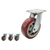 Roulettes pivotantes robustes 4, 5 et 8 pouces, roues en PP, roulement à billes industriel, capacité de charge 220 kg, 400 kg, chariot à main