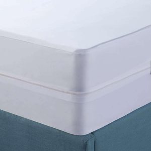 Funda de colchón con cremallera, resistente al agua, absorbente, transpirable y elástica, protector de colchón de 6 lados - Product Image 1