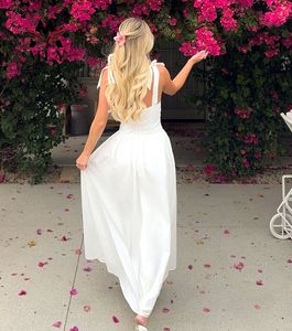 Summer Casual Boho Tie Sleeveless square Neck Beach Cover up Dress White <span class=keywords><strong>a</strong></span> Line Vaction Beachwear - Product Image 6