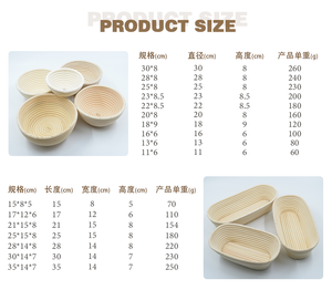 Panier rectangulaire en rotin naturel tissé à la main pour la fermentation du pain, outils de cuisine et de pâtisserie très vendus - Product Image 6