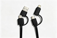 Kabel Pengisian Daya Multi Antarmuka yang Dapat Ditarik 4 in 1 USB Type-C Kabel Data Teleskopik