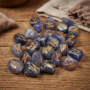 Piedras Rúnicas de Iolita, Juego de Gemas Pulimentadas, Forma Irregular, Tema del Amor, Artículo Coleccionable, Marca Rozrincrincrystals.com, Origen Gujarat - Product Image 2