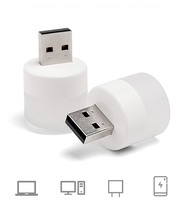 Mini Lámpara Nocturna USB de 5V 1W, Lámpara de Lectura Pequeña con Conector USB, Lámparas de Libro LED con Protección para los Ojos, Luz Blanca Cálida Portátil