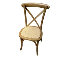 Chaise de restaurant et de banquet surdimensionnée en chêne massif avec assise en rotin, design moderne, pour usage commercial