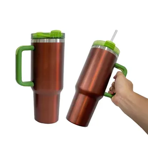 Roségold H2.0 40oz Becher große Kapazität BPA freie Kaffeetasse Sublimation rohlinge Bronze Quencher H2.0 Becher mit Griff