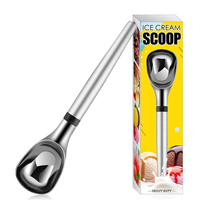 Colher de sorvete de aço inoxidável, novo design de aço inoxidável de 30ml engrossado, colher de sobremesa com alça confortável
