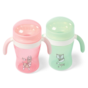 Petite tasse à bec verseur anti-déversement à large ouverture 360°, 240 ml, sans BPA, en PP, facile à saisir, anti-fuite, pour bébés de 0 à 12 mois - Product Image 1
