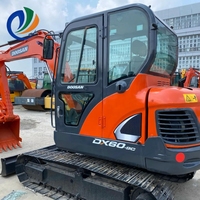 Excavatrice hydraulique compacte d'occasion Doosan DX60, moteur d'origine, à vendre