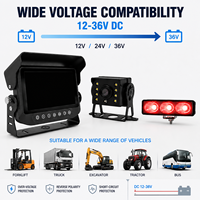 Système de caméra AI BSD pour chariot élévateur de 7 pouces, étanche, caméra de recul, vision nocturne 4CH, 3x feux d'avertissement LED, kit sirène d'alarme, DC 12-36V