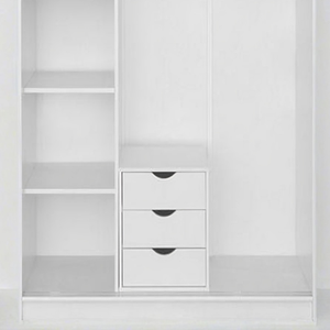 <span class=keywords><strong>Armoire</strong></span> avec 3 tiroirs, 3 stratifiés, 1 tringle à vêtements, 200 * Largeur 140 * <span class=keywords><strong>Profondeur</strong></span> <span class=keywords><strong>40</strong></span> cm, Blanc - Product Image 3