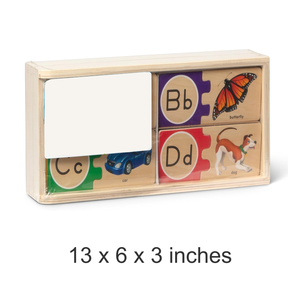 Puzzles en bois ABC Alphabet (52 pièces) avec boîte de rangement <span class=keywords><strong>pour</strong></span> jouets <span class=keywords><strong>pour</strong></span> <span class=keywords><strong>les</strong></span> tout-petits et <span class=keywords><strong>les</strong></span> enfants d'âge préscolaire - Product Image 4